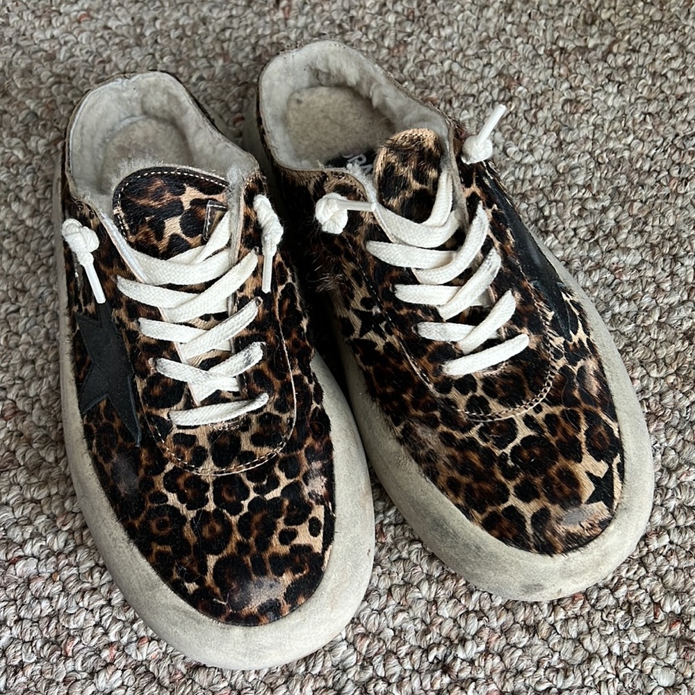 Golden Goose Space Star Sabot Leopard size 40